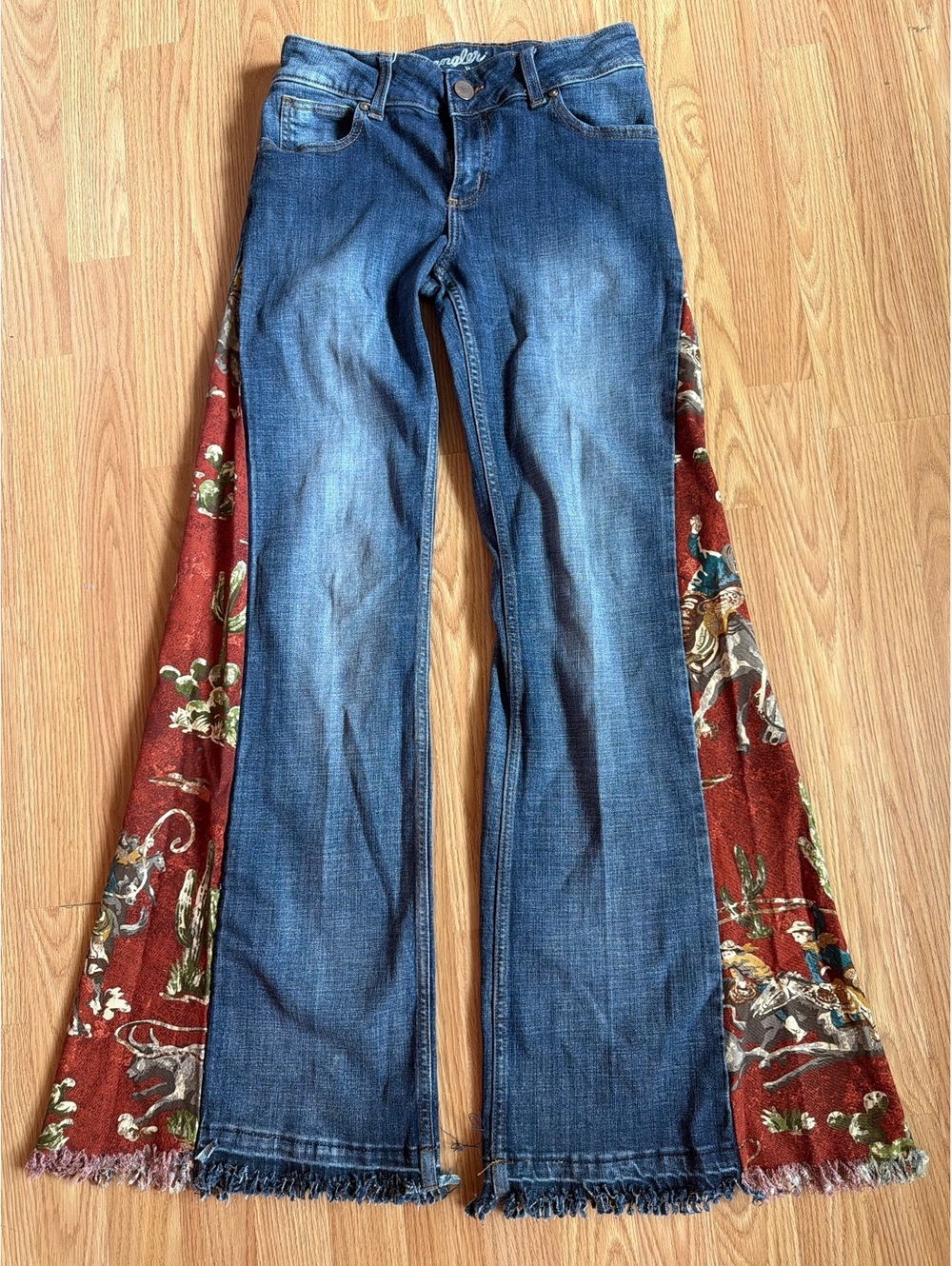 Wrangler Handmade Custom Western Wide Leg Western Jeans Size 5x33